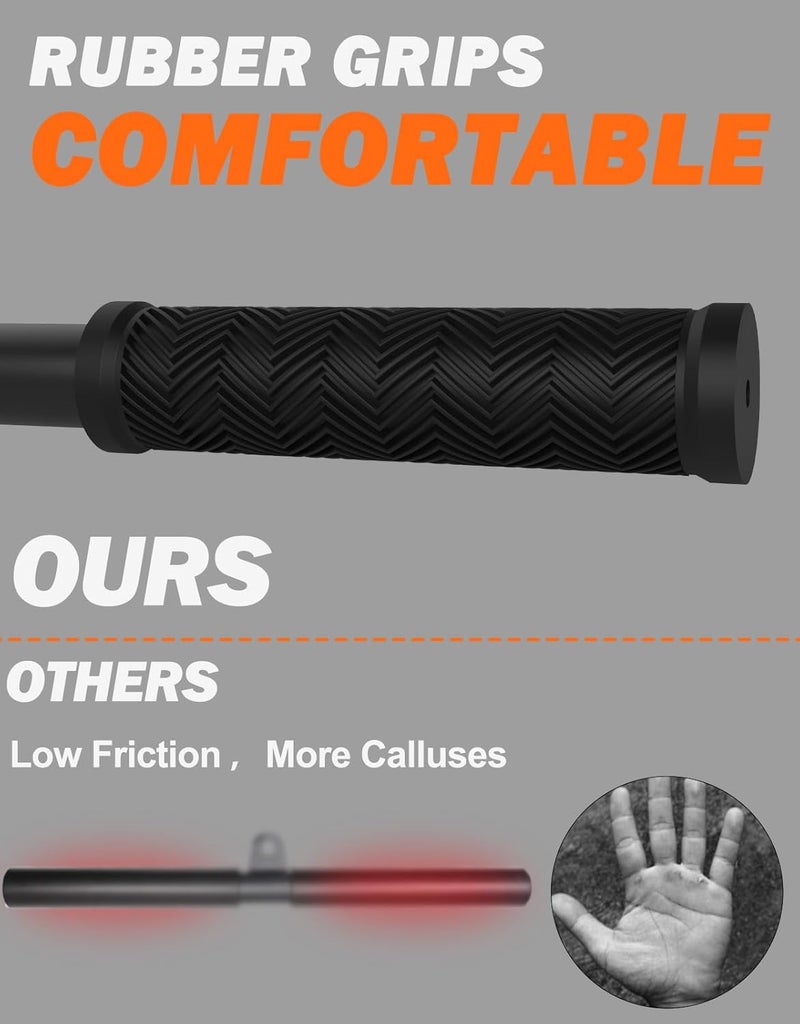 Fitarc ملحق كابل بار مستقيم مع حلقة ثابتة، بار ترايسيب غير قابل للانزلاق لملحق سحب ترايسيب، بار سحب لات لمعدات صالة الألعاب الرياضية المنزلية، ملحقات سحب لات وملحقات كابل لصالة الألعاب الرياضية - Image 2